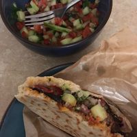 Levantine salad and falafel sandwich at Levantine in Paris