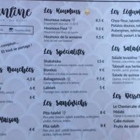Menu at Levantine in Paris