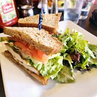Teriyaki Tofu Sandwich (on gluten-free bread) at Down to Earth Cafe in Portland