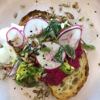 Beetroot and avo smash at Kickaboom in Glenbrook