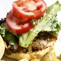 Vegan Smoked Burger with Garlic Sauce at Urban Greenhouse in Panama City