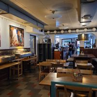 Indoor seating at Restaurang Solrosen in Gothenburg