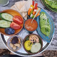 My vegan "orientalischer Teller" at Schadzi Cafe in Linz