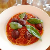Vegan meatballs and wholemeal pasta at Due South in Albany