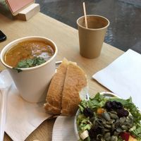 Lentil soup and quinoa salad at De Soepbar - Spuistraat in Amsterdam
