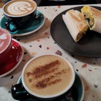 Coffees and Breakfast Wrap at Hunter Gatherer in Portsmouth