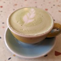 Raspberry ripple matcha at Hunter Gatherer in Portsmouth