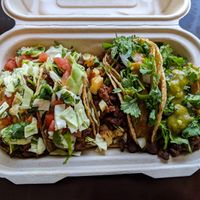 Taco Meal with bistec, pastor, and picadillo (no grilled onions). at Cosmos Kitchen Food Truck - Pop Up in Mc Allen