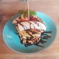 Schoko-Bananen-Pancakes at Vrohstoff in Wurzburg