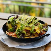 Vegan, gluten free, delicious lasagna at Vrohstoff in Wurzburg