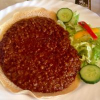 “Messir”: Wot lentils prepared with different spices (hot) at Africa in Tubingen