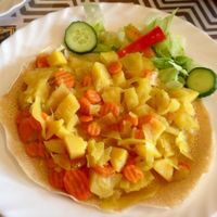 “Alicha”: potatoes, carrots and white cabbage with curry sauce  (very mild) at Africa in Tubingen