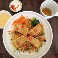 Cold vermicelli with veg duck  at Gingko House 銀杏館 in Kowloon