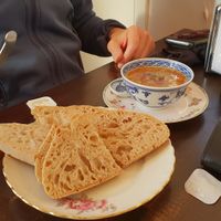 Mis soep met speltdesembrood at Obst & Gemüse in Rotterdam