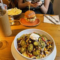 Loaded nachos (a special) dirty burger  at Be The Change - Bake a Difference in Worcester
