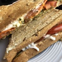Cheeze, ham, pesto & tomato toastie at Be The Change - Bake a Difference in Worcester