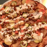 Roasted veggie pizza at Red Wagon Pizza Company in Minneapolis