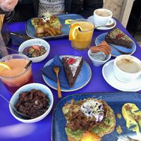 2x brunch. Porridge, chia, toast, juices, cafe,   at Ziga in Verona