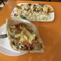 Döner and Döner Platte - both huge portions at Ach der Deniz - Wandsbeker in Hamburg