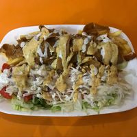 Döner plate, containing fries and salad at Ach der Deniz - Wandsbeker in Hamburg