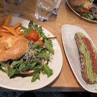 Vegan bagel and toast  at Maiatza in San Sebastian