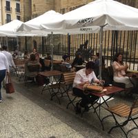 Outdoor seating  at Maiatza in San Sebastian