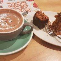Hot chocolat and beetroot cake at Maiatza in San Sebastian