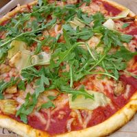 Roasted garlic, artichokes, vegan cheese, arugula at Blaze Pizza - Eisenhower Pkwy in Ann Arbor