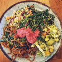 Vegan dish options at RizRaz - Kannikestraede in Copenhagen