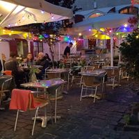 Backyard, outdoor seating at RizRaz - Kannikestraede in Copenhagen