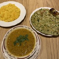 Dal Takar, Vegan garlic naan and turmeric rice  at Nataraj - Harajuku Omotesando in Tokyo