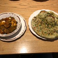 Kosai tofu curry and vegan naan bread at Nataraj - Harajuku Omotesando in Tokyo