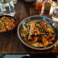 King oyster mushrooms with not so plain rice at Pobrecito in Helsinki