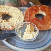 Vegan jam and butter bagel at No35 Harrogate Coffee in Harrogate