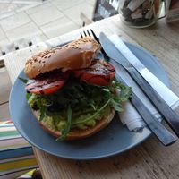 Vegan bagel at No35 Harrogate Coffee in Harrogate