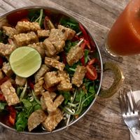 Asian salad with Tempe  at Tigerlillys in Lembongan