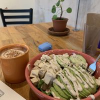Mushroom Mocha and Tofu Salad Bowl !  at Broadfork Cafe in Seattle