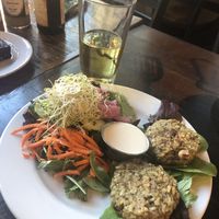 Risotto cakes  at Broadfork Cafe in Seattle
