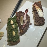 pesto crostini & olive crostini   at Sullaluna in Venice