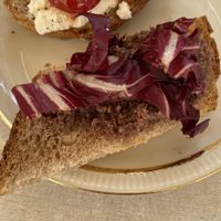 Cicchetto patè di olive e radicchio  at Sullaluna in Venice