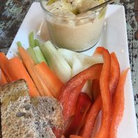 Hummus and fresh veggies  at Sullaluna in Venice