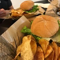 Impossible burgers with homemade chips at Birch Bark Eatery in Glen Falls