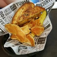 Tempeh Bacon Jalapeño-corn bread Sandwich at Birch Bark Eatery in Glen Falls