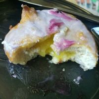 Lavender donut with lemon filling, SO GOOD! at Birch Bark Eatery in Glen Falls