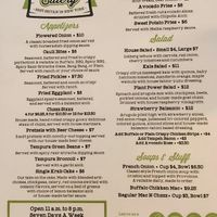Menu at Birch Bark Eatery in Glen Falls