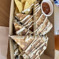Shredded ‘chicken’ and pineapple Quesadilla  at Goodness Gracias in Palm Beach