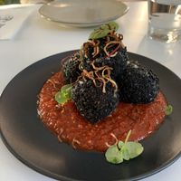 Arancini balls   at Mark & Vinny's Spaghetti & Spritz in Surry Hills