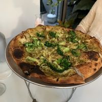 Pesto and broccoli pizza 🤤  at Mark & Vinny's Spaghetti & Spritz in Surry Hills