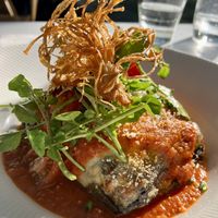 Vegan lasagna  at Mark & Vinny's Spaghetti & Spritz in Surry Hills