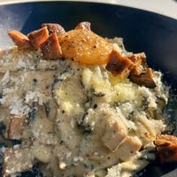 Vegan carbonara  at Mark & Vinny's Spaghetti & Spritz in Surry Hills